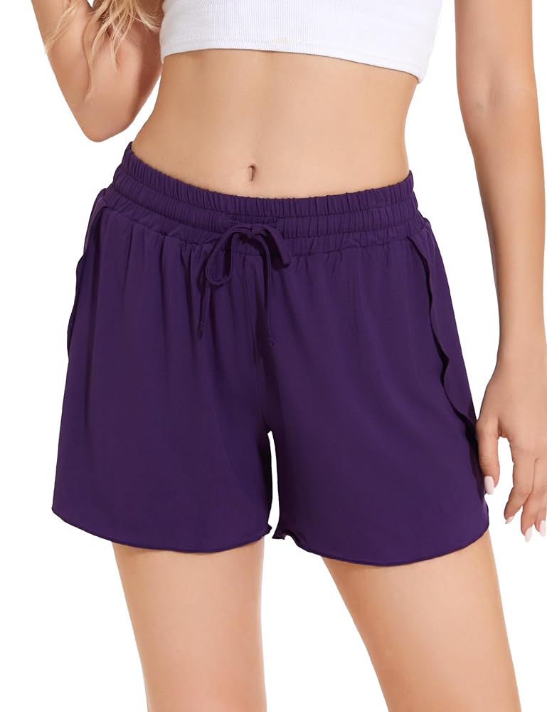 GYS Womens Pajama Shorts - Viscose Made from Bamboo, High